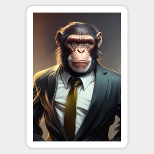 Adorable Wild Monkey In A Suit Animals Sticker